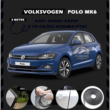 Volksvogen Polo Mk6 Oto Araç Kapı Koruma Fitili 5metre Parlak Siyah Renk