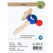 Ahşap Saplı Renkli Topaç (ipli Çekmeli)