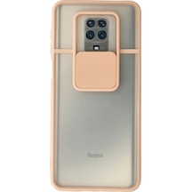Xiaomi Redmi Note 9 Pro Kılıf Palm Buzlu Kamera Sürgülü Silikon - Pembe -