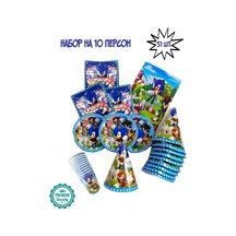 Bubble Shar Sonic Kutlaması İçin Tek Kullanımlık Tabak Seti 161059683 100 adet