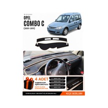 Opel Combo C 2001-2011 Uyumlu Torpido Koruma, Torpido Örtüsü, Torpido Kılıfı - Siyah-bej - Op007