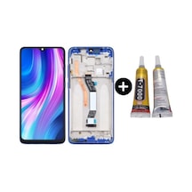 Xiaomi Redmi Note 8 Pro Uyumlu Çıtalı Hk Lcd Ekran Dokunmatik Mavi + B7000