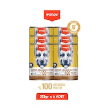 6 Adet Tahılsız Köpek %100 Gerçek Et Biftekli Konserve 375 Gr