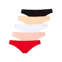 U.S. Polo Assn.Kadın Siyah - Beyaz - Ten - Somon - Kırmızı  5 Li Brazilian Slip 67007 Ten Rengi