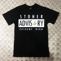 Stoned&Fame Stoner Advısory Baskılı T-shirt SIYAH