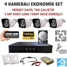 4 Kameralı Ekonomik Güvenlik Seti 2 Tb Hdd Dahil Tak Çalıştır