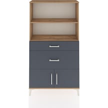 Arges Dolap 2 Raflı 2 Çekmeceli 2 Kapaklı 88x30x163 Çam-antrasit Çam
