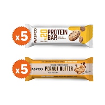 Waspco Protein Bar Best Seller Paket Kurabiye ve Fıstık Ezmeli (10 adet)