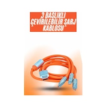 Çoklu Şarj Kablosu Usb Type-c İos Uyumlu 120w Hızlı Şarj Kablosu