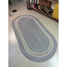 Mavaux Lotus Jüt Hasırlı El Örgüsü Kilim Gri - Krem