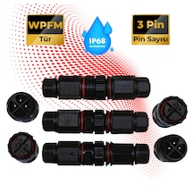 Su Geçirmez Vida Bağlantılı Konnektör Ip68, 3 Pin 5 Adet