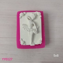 Yy0127 Kenarları Güllü Balerin Dikdörtgen Silikon Kalıp