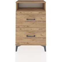 Arges Komodin Tek Raflı 2 Çekmeceli 60x30x96 Çam-çam Atlas Çam