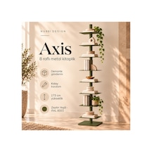 Axis 8 Raflı Metal Kitaplık Modern Tasarım Dikey Dekoratif Kitaplık Yeşil - 935176049 Yeşil