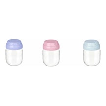 3 Adet Vintage Dekoratif Cam Kavanoz 425ml - 14,3 Oz Mavi