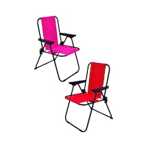 Exent 2 Adet 2-6 Yaş Lüx Çocuk Piknik Sandalyesi-mini Kamp Sandalyesi-kırmızı-pembe Çok Renkli