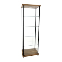 Kurulu Teslimat Camlı Dolap Camlı Vitrin Ceviz 30 x 50 x 175 CM