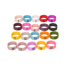Neevoyu Mikrofon Ayırt Etme Kiti: 1-20 Numaralı Renkli Silikon Yumuşak Halkalar 20 Adet, Rastgele Renk