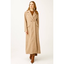 Esswaap Balıksırtı Yün Kumaş Manto Camel-camel Camel