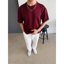 Suma Erkek Duble Kol Basic Tişört Bordo