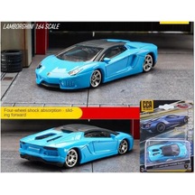 Cca Lamborghini Aventador Roadster Blue 1/64 Model Araba