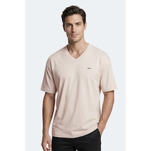 Slazenger Katre Erkek V Yaka Bej Tişört