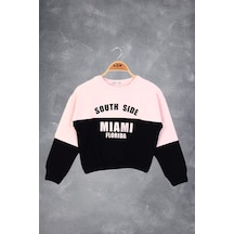Toontoy Kız Çocuk Mıamı Baskılı Sweatshirt Pudra