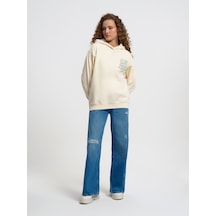 Long Wide Leg Regular Fit Kadın Pantolon Denim