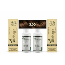 Biomagic 3.00 Koyu Kahve Organik İçerikli Amonyaksız Kalıcı Saç Boyası 2boya+2oksidan
