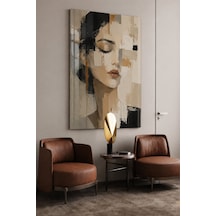 Soyut Huzur Portresi Cam Tablo Modern Kadın Figürlü Dekoratif D