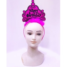 Happy Birthday Neon Fuşya Renk Doğum Günü Tacı 24x15 Cm - Zmff-52361 18