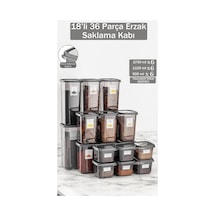 Opal 18 Parça Kare Büyük Boy Bpa İçermeyen Erzak Ve Bakliyat Saklama Kabı 6 1,7-1,1-0,5 Lt Gri - 692809116 Gri