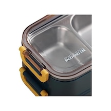 Bento 1400ml Lunchbox 2 Katlı Çelik Sefer Tası Yemek Kutusu Pembe Bakır