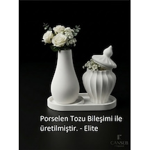 Canseb Elegance 13cm Çiçek Vazosu & 8cm Tombul Vazo Saksılık & 17cm Bölmeli Oluklu Tepsi 17509730
