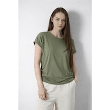 Fashion Friends Bisiklet Yaka Haki Kadın Bluz 26y0194k1