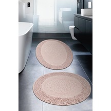 Tiffany Oval 2li Pamuklu Klozet Takımı Pudra Banyo Paspas Seti Renkli