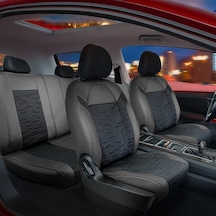 Chevrolet Equinox Yarı Deri Oto Koltuk Kılıfı Ön Arka Set Siyah Premium Seri Şhn