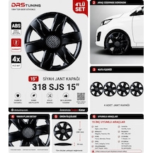 Toyota Uyumlu 15 Inc Kırılmaz Parlak Siyah Jant Kapağı 1 Takım 4 Adet No:318