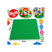 25x25 Cm Blok Oyun Tablası Yeşil Yapım Oyuncakları İçin Zemin