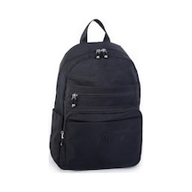 Nas Bag Unisex Büyük Boy Çok Gözlü Su Geçirmez Sırt Çantası Siyah