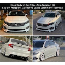 Fiat Egea Body Kit Set - Ön Tampon Eki / Arka Tampon Eki / Sağ-sol Marşpiyel - Boyasız - Fiberglass