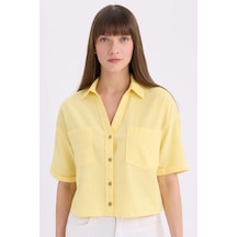 DeFacto Boxy Fit Basic Düz Kısa Kollu Gömlek V2523AZ25SPYL118
