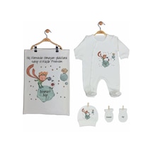 Pia Baby Gl 2014 İsme Özel Küçük Prens Battaniye Tulum Set Krem