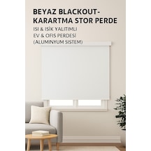Beyaz Blackout Stor Perde Karartma, Isı & Işık Yalıtımlı, Ev & Ofis Kullanımı, Alüminyum Mekanizma