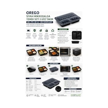 Orego Siyah Mikrodalga Yemek Seti 3 Göz Takım 235x194x50 80'li Niceplast
