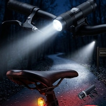 Bisiklet Led Far Ve Stop Lambası Seti Ön Arka Güvenlik Işığı Çok Renkli