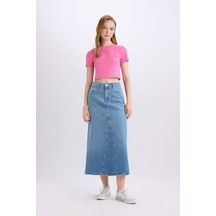 Defacto Fashion Fit Cepli Maxi Jean Etek D4422AX24AUNM28 Mavi