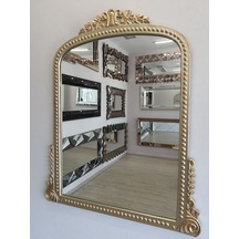 Ayna Denizi Lady Shiny Gold Model Platin Altın Renk Dekoratif Ayna Altın