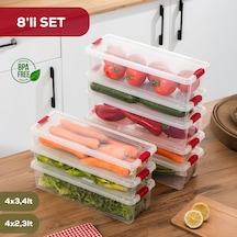 Porsima 8 Li Kilitli Kapaklı Yiyecek Erzak Saklama Kabı Seti - Buzdolabı Düzenleyici Organizeri Şeffaf Porsima 8 Li Kilitli Kapaklı Yiyecek Erzak Saklama Kabı Seti - Buzdolabı Düzenleyici Organizeri Şeffaf