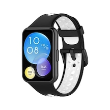 Huawei Watch Fit 2 Spor Delikli Kordon Saat Değildir - Siyah-beyaz